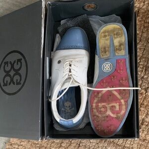 G/FORE Men's White and Blue Oxfords